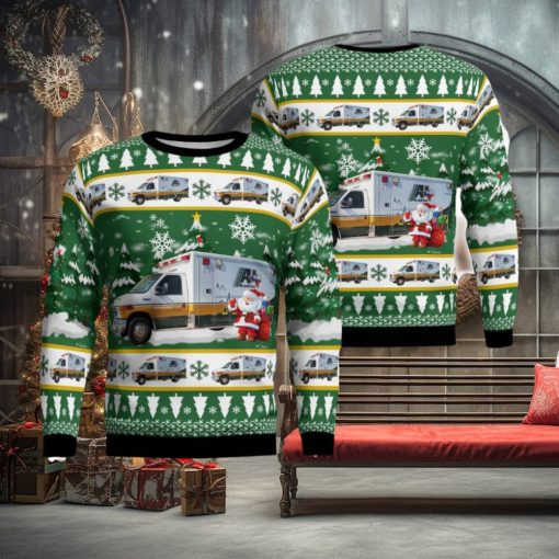 Acadian Ambulance Texas Ford E 450 Ambulance Ugly Christmas Sweater