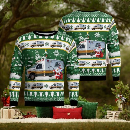 Acadian Ambulance Texas Ford E 450 Ambulance Ugly Christmas Sweater