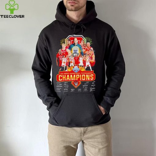 Acc NC State Wolfpack men’s basketball tournament champions 2024 signatures hoodie, sweater, longsleeve, shirt v-neck, t-shirt