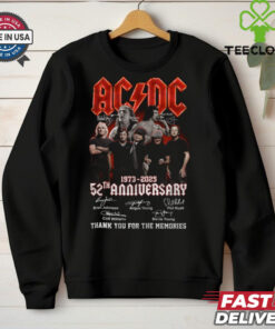 Acdc 52 Years Anniversary 1973 2025 Thank You For The Memories Gift For Fan T Shirt