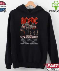 Acdc 52 Years Anniversary 1973 2025 Thank You For The Memories Gift For Fan T Shirt