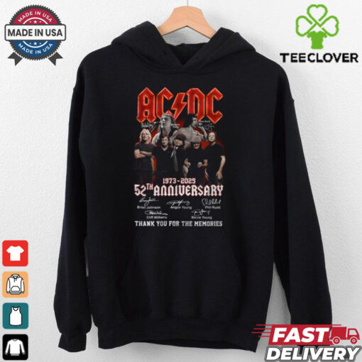 Acdc 52 Years Anniversary 1973 2025 Thank You For The Memories Gift For Fan T Shirt