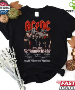 Acdc 52 Years Anniversary 1973 2025 Thank You For The Memories Gift For Fan T Shirt