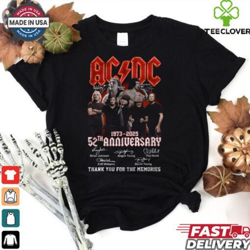 Acdc 52 Years Anniversary 1973 2025 Thank You For The Memories Gift For Fan T Shirt