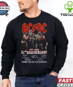 Acdc 52 Years Anniversary 1973 2025 Thank You For The Memories Gift For Fan T Shirt