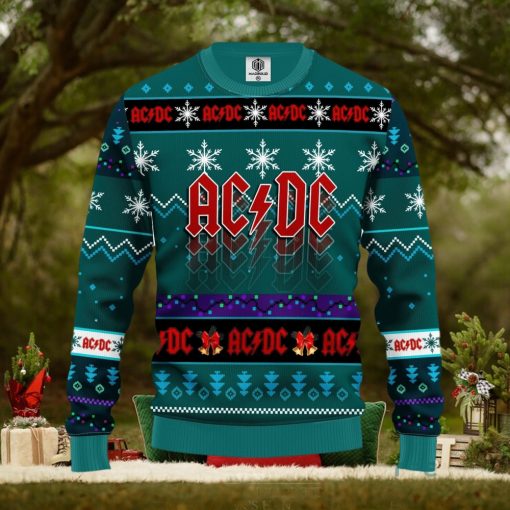 Acdc Blue Green Thanksgiving Women Mens Ugly Christmas Sweater