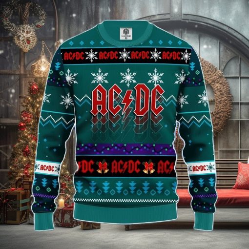 Acdc Ugly Christmas Sweater Blue Green Amazing Gift Men And Women Christmas Gift
