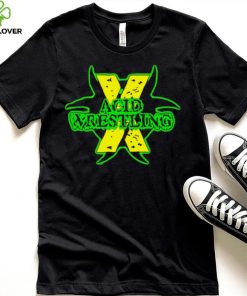 Acid wrestling X professional wrestler black logo shirt