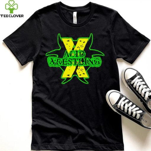Acid wrestling X professional wrestler black logo shirt