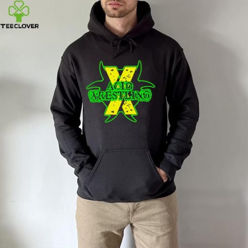 Acid wrestling X professional wrestler black logo shirt