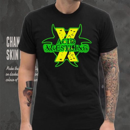 Acid wrestling X professional wrestler black logo shirt