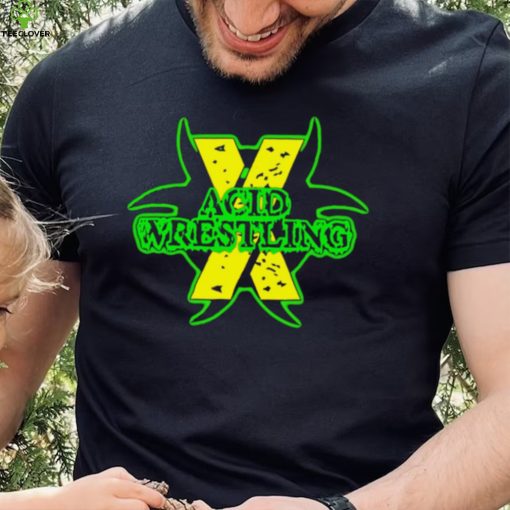 Acid wrestling X professional wrestler black logo shirt