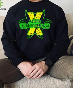 Acid wrestling X professional wrestler black logo shirt