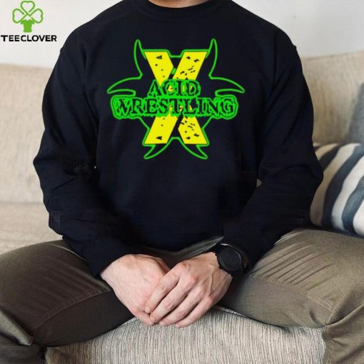 Acid wrestling X professional wrestler black logo shirt