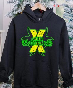 Acid wrestling X professional wrestler black logo shirt