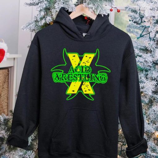 Acid wrestling X professional wrestler black logo shirt
