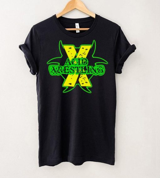 Acid wrestling X professional wrestler black logo shirt