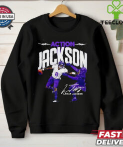 Action Lamar Jackson Baltimore Ravens signature shirt
