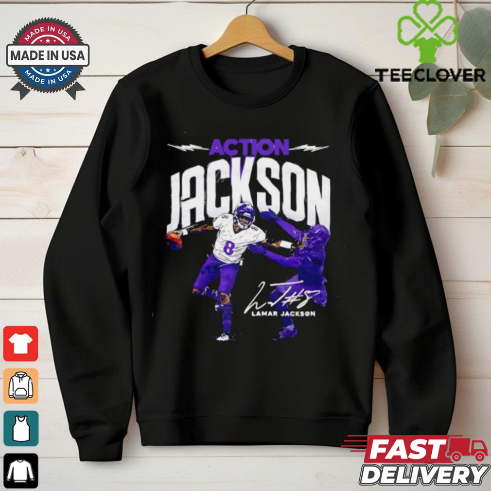 Action Lamar Jackson Baltimore Ravens signature shirt Action Lamar Jackson Baltimore Ravens signature shirt
