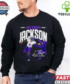 Action Lamar Jackson Baltimore Ravens signature shirt