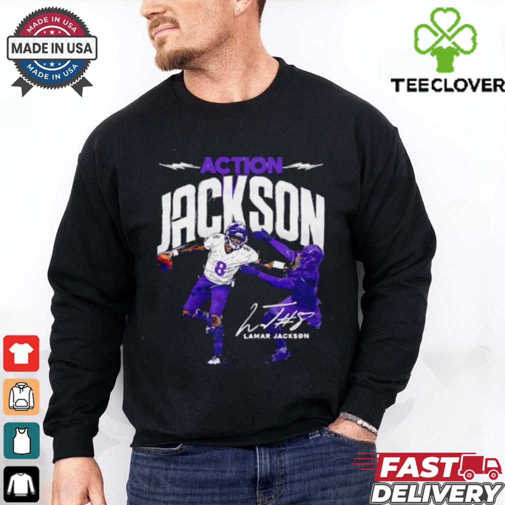 Action Lamar Jackson Baltimore Ravens signature shirt Action Lamar Jackson Baltimore Ravens signature shirt