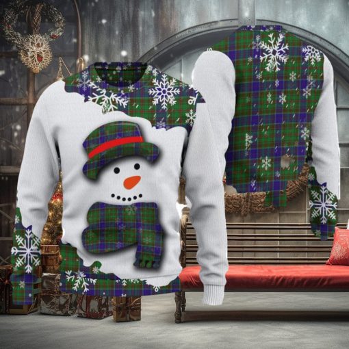 Adam Snowman Tartan Christmas Ugly Sweater For Men And Women