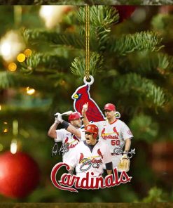 Adam Wainwright Albert Pujols And Yadier Molina St. Louis Cardinals Christmas Ornament