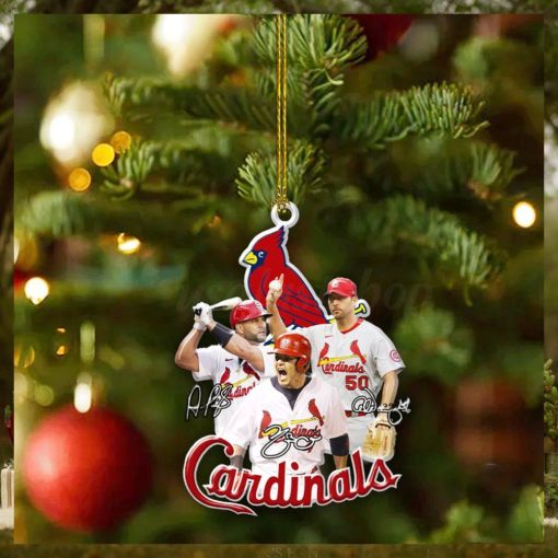 Adam Wainwright Albert Pujols And Yadier Molina St. Louis Cardinals Christmas Ornament