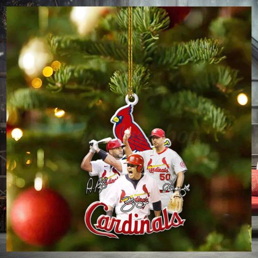 Adam Wainwright Albert Pujols And Yadier Molina St. Louis Cardinals Christmas Ornament