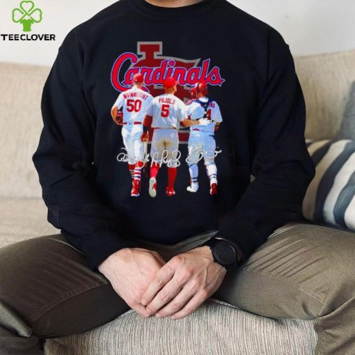 Adam Wainwright Albert Pujols and Yadier Molina St. Louis Cardinals signatures unisex T hoodie, sweater, longsleeve, shirt v-neck, t-shirt