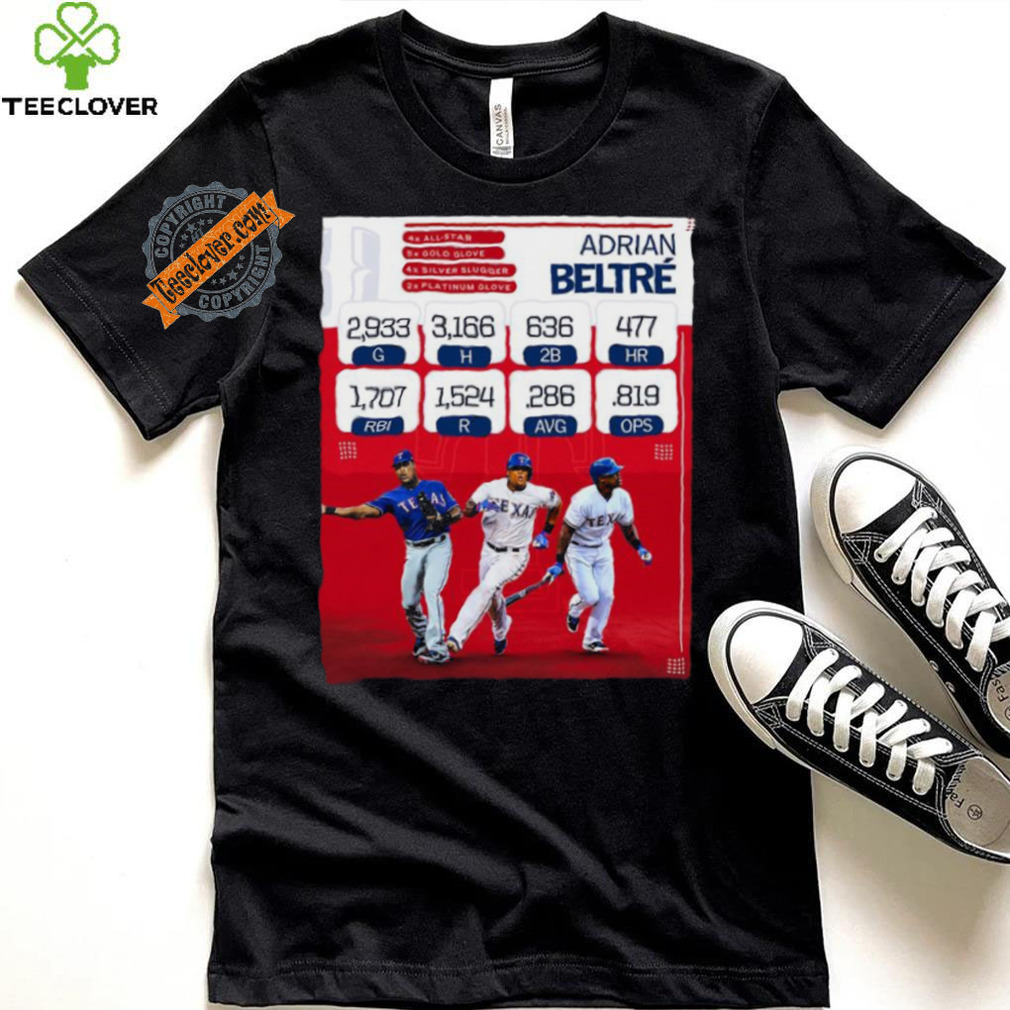 Adrian Beltré 2,933 games 3166 H 636 2B 477 Hr T Shirt Adrian Beltré 2,933 games 3166 H 636 2B 477 Hr T Shirt