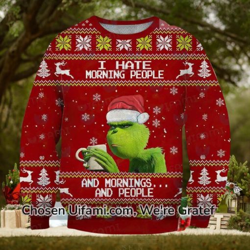 Adult Grinch Sweater Cool Hate Morning Gift
