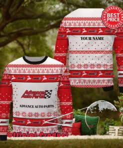 Advance Auto Parts Custom Name White Design Logo Reindeer Ugly Christmas Sweater