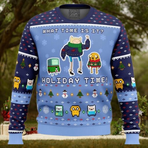 Adventure Time Christmas Time Ugly Christmas Sweater, Holiday Sweater for Adventure Time Fans