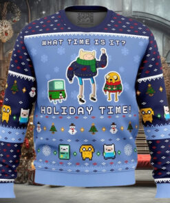 Adventure Time Christmas Time Ugly Christmas Sweater, Holiday Sweater for Adventure Time Fans