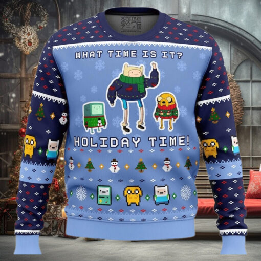 Adventure Time Christmas Time Ugly Christmas Sweater, Holiday Sweater for Adventure Time Fans