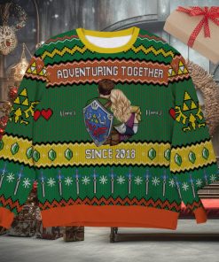 Adventuring Together, Couple Gift, Personalized Knitted Ugly Sweater