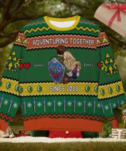 Adventuring Together, Couple Gift, Personalized Knitted Ugly Sweater