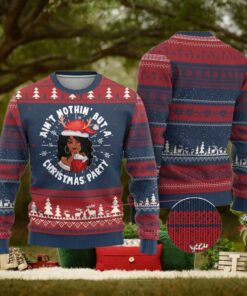 African American Santa Lady Ugly Christmas Sweater Ain’t Nothin’ But A Christmas Party