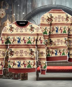 African Dancing On Ethnic Christmas Unisex Ugly Sweater