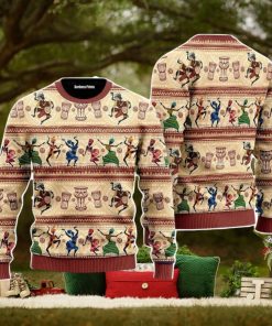 African Dancing On Ethnic Christmas Unisex Ugly Sweater