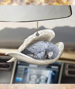 African grey parrot Sleeping Angel Ornament