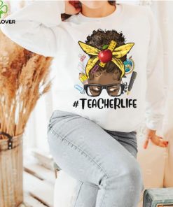 Afro Messy Bun Teacher Life, Back To School Supplies T Shirt