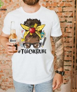 Afro Messy Bun Teacher Life, Back To School Supplies T Shirt