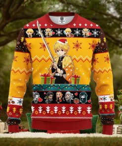 Agatsuma Zenitsu Demon Slayer Yellow Ideas Thanksgiving Ugly Christmas Sweater Gift For Men Women