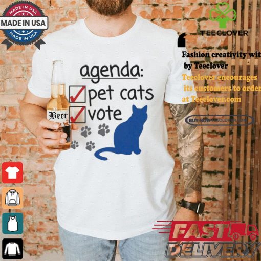Agenda Vote & Pet Cats Kamala Harris For President Vote Blue Childless Cat Lady 2024 T shirt