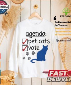 Agenda Vote & Pet Cats Kamala Harris For President Vote Blue Childless Cat Lady 2024 T shirt