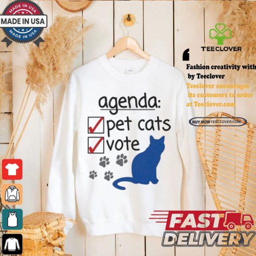 Agenda Vote & Pet Cats Kamala Harris For President Vote Blue Childless Cat Lady 2024 T shirt