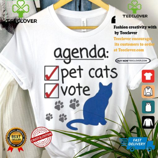 Agenda Vote & Pet Cats Kamala Harris For President Vote Blue Childless Cat Lady 2024 T shirt
