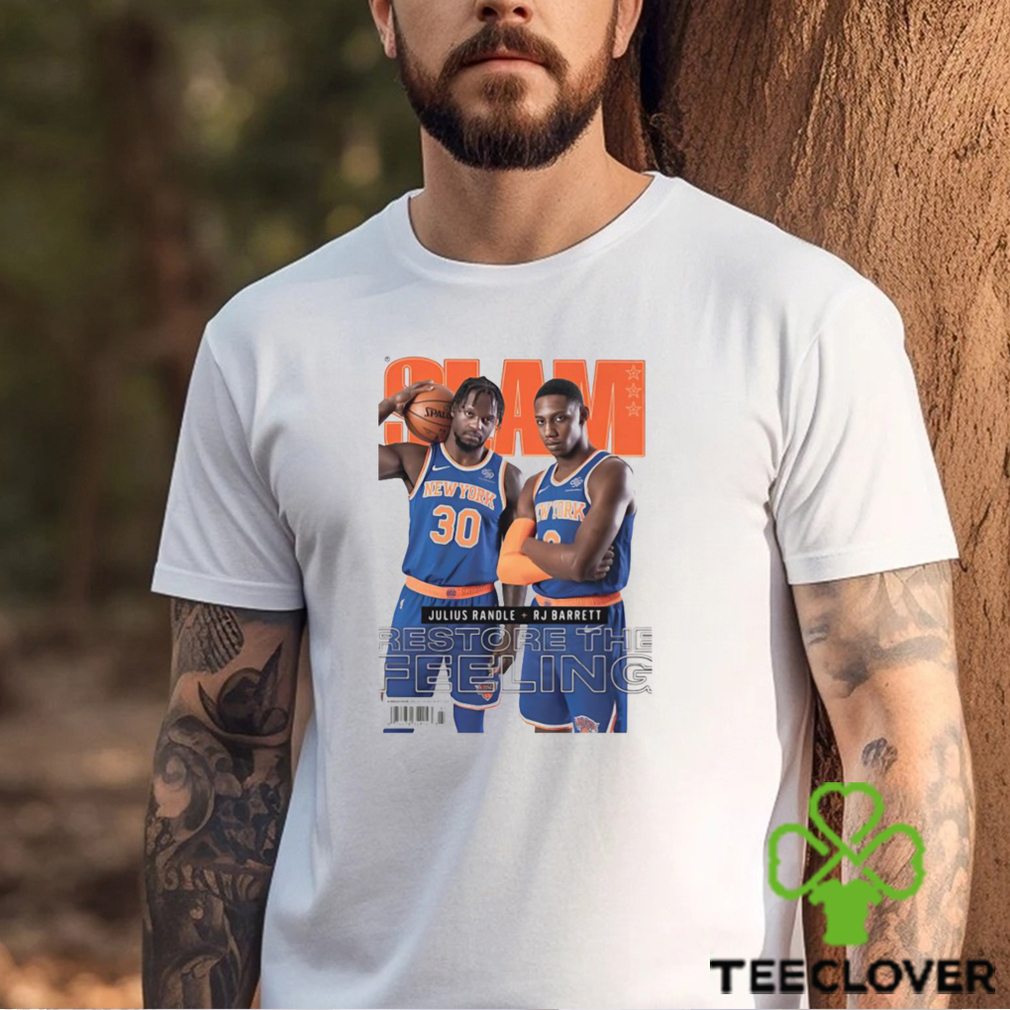 Slam Julius Randle + Rj Barrett Restore The Feeling Shirt Slam Julius Randle + Rj Barrett Restore The Feeling Shirt